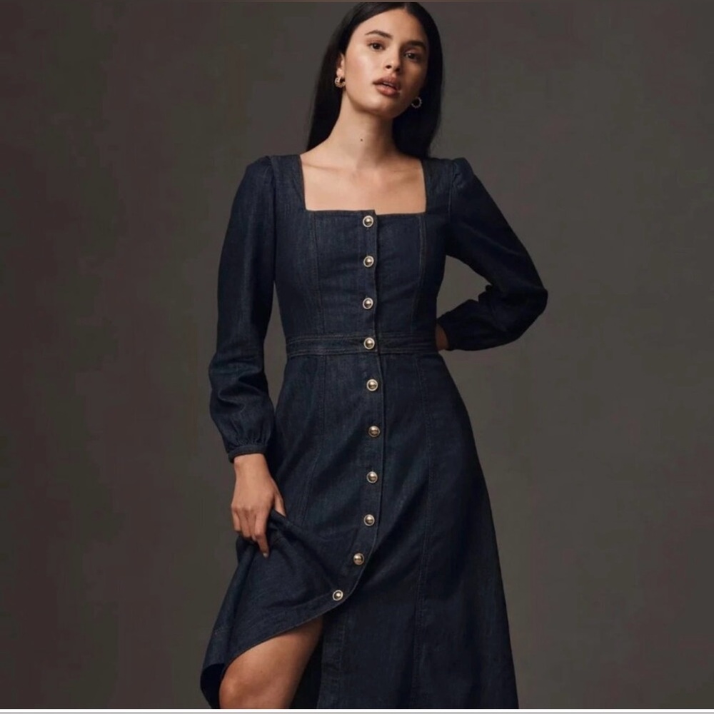 NWT- New Reformation Celeste Denim Maxi Dress by Anthropologie